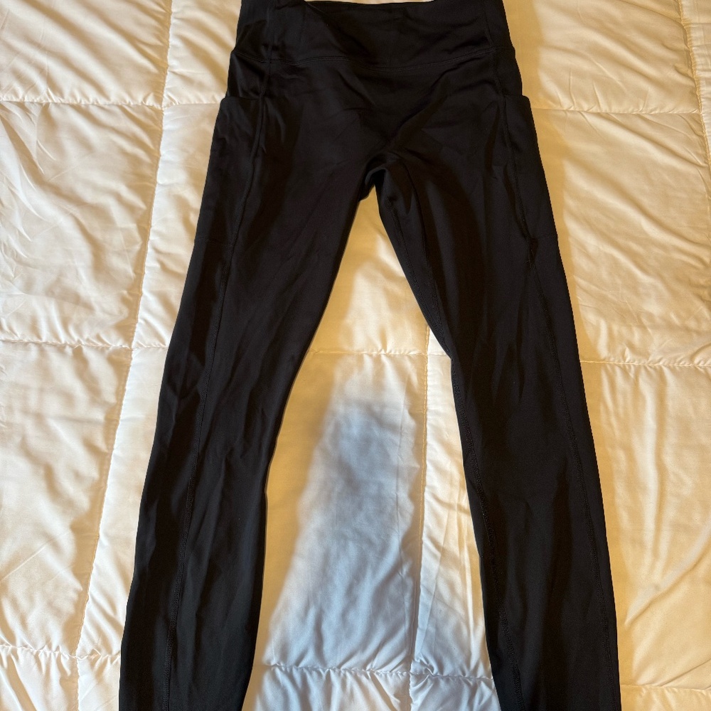 Fabletics Black Leggings with Side Pockets and Coin Pocket